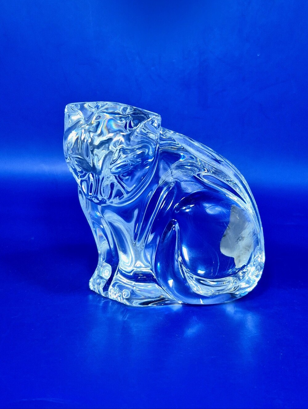 Waterford Crystal Cat Looking Down Figurine Paperweight